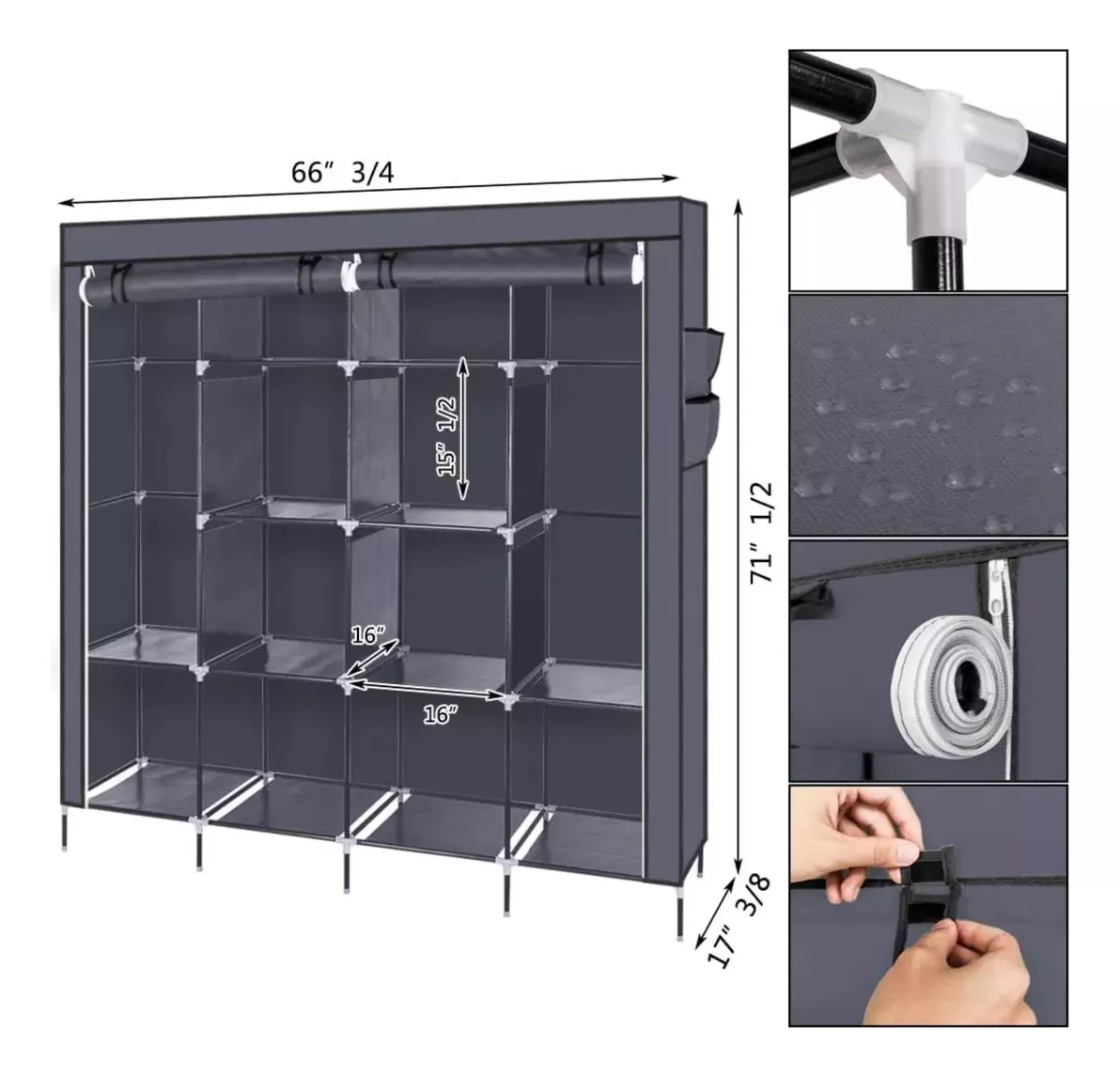 Miniatura 3 de CLOSET ROPERO 4 MODULOS ARMARIO ARMABLE